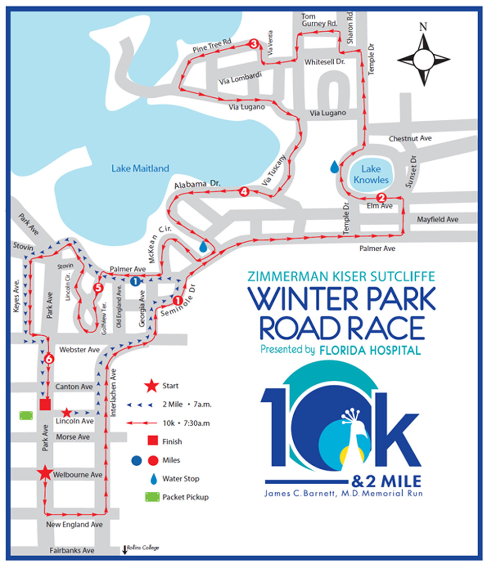 Winter Park Road Race Winter Park, Florida 10K, 2 Miles, Kids Run